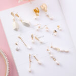 Stylevoa Vintage geometric metal pearl asymmetric earrings design personalized earrings - Image 3