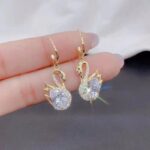 Stylevoa Sweet Rhinestone Swan Earrings - Image 6