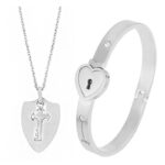Stylevoa Fashion Jewelry Titanium Steel Couple Love Lock, Bracelet, Key Set, Necklace - Image 6
