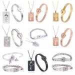 Stylevoa Fashion Jewelry Titanium Steel Couple Love Lock, Bracelet, Key Set, Necklace