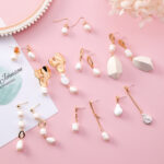 Stylevoa Vintage geometric metal pearl asymmetric earrings design personalized earrings - Image 2